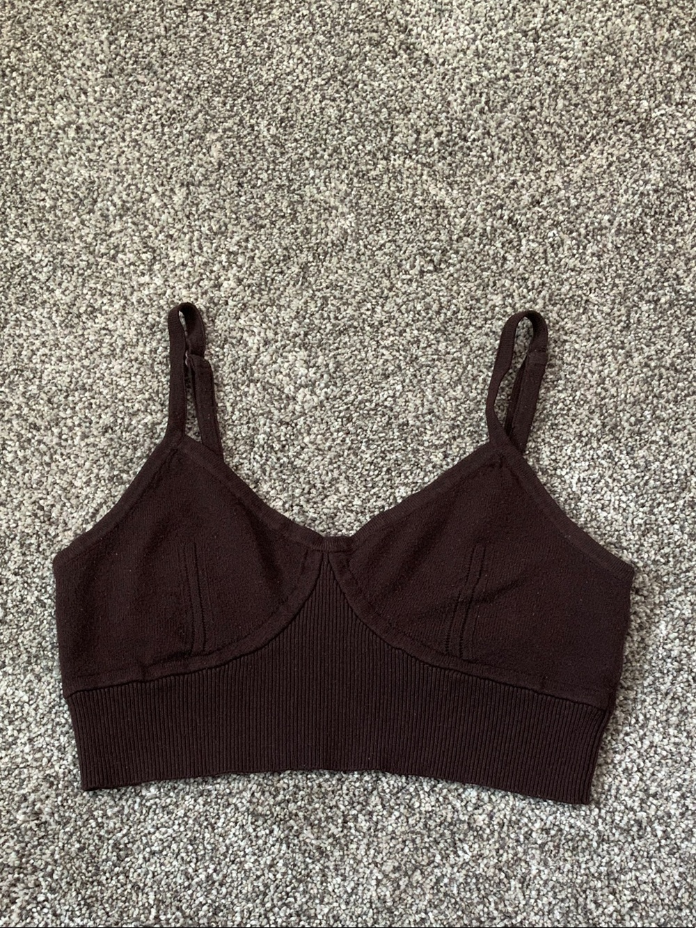A New Day Brown Ribbed Seamless Knit Bralette